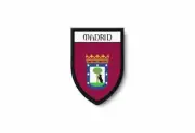 PATCH PATCHES EMBLEM IRON ON GLUE PRINT FLAG world crest madrid spain