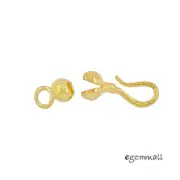 Gold Over Sterling Silver Necklace End Cap Knot Cover Fish Hook Eye Clasp #99553