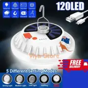 120 LED Solar Light Hiking Rechargeable Outdoor USB Camping Tent Lantern Lamp AU