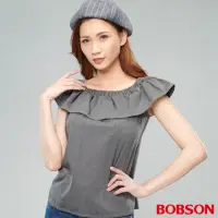 在飛比找momo購物網優惠-【BOBSON】女款平口荷葉上衣(70078-85)