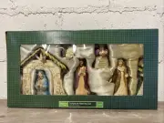 Nativity Set Holiday Time, Inspirational Inscribed Scripture 7 Pc Christmas