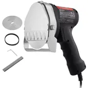 Electric Shawarma Knife, 80W Professional Turkish Kebab Knife, Commercial Stainless Steel Gyro Cutter, Doner Kebab Meat Slicer with 2 Blades, 100mm Blade Diameter, 0-8mm Adjustable