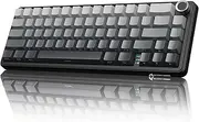ATTACK SHARK X66 Wireless Mechanical Gaming Keyboard with Knob,Tri Mode USB-C/BT5.0/2.4G Gasket Mounted 60% RGB Gaming Keyboard, Side Printed PBT Keycap,Hot Swappable Strawberry Switch(Moonlight)