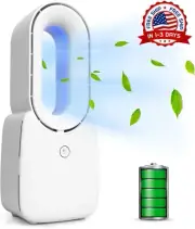 Ventiladores Portatil Abanico De Mesa Con Luces LED 3 Velocidades Sin Aspas
