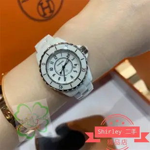 二手CHANEL 香奈兒 J12系列 石英錶 女款 29mm 白色錶盤 陶瓷錶帶 陶瓷錶殼 H2570