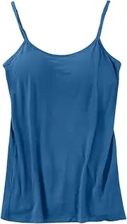 [Generic] Layering Women Camisole Adjustable Camisole with Frame Bra Undershirt Crop Top Back (Blue, S)