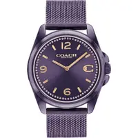在飛比找momo購物網優惠-【COACH】C字晶鑽米蘭帶女錶-紫/36mm(CO1450