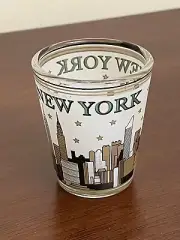 New York Skyline Statue of Liberty Vintage Souvenir Shot Glass Collectable