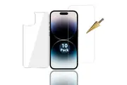 10x Tempered Glass Screen Protector for Apple iPhone 14 PRO Front and Soft Back