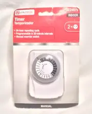 Utilitech 2 Outlet Indoor Timer 0224879 New Factory Sealed Package