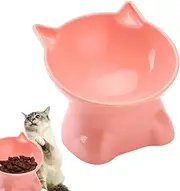Anti Vomit Cat Bowls for Indoor Cats | Whisker-Friendly Anti-Vomit 15-Degree Tilt Cat Plate | 5.31inch Shallow Cat Bowl, Elevated Cat Feeder Bowl Stand, Cat Dish, Water Bowl for Cats Lippsy