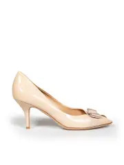 Beige Patent Vara Bow Heels