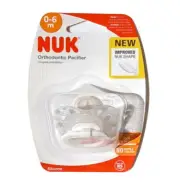 Nuk Orthodontic Pacifier Soother 0-6 months Ventilated Dummy Silicone Grey/White