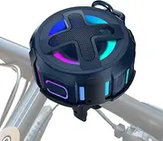 XLeader Portable Bluetooth Speaker with Handlebar Mount for Bike Bicycle Motorcycle, Certified IPX7 Waterproof Wireless Speaker with Lights, Clip, Bassup, Mic, Electric Scooter Accessories, for Riding