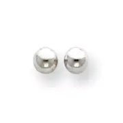 14K White Gold Hollow 4mm Ball Stud Earrings Push Back Madi K Childrens Jewelry
