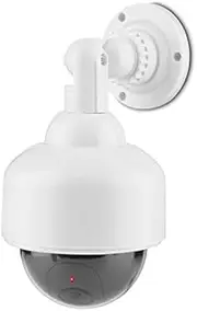 VBESTLIFE Dummy Camera, Fake Dome Surveillance Cameras for Indoor/Outdoor with LED Flashing Light, 360 Degree Rotation Wireless Battery Operated Surveillance Camera