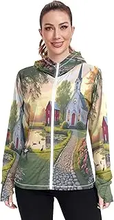 [RPLIFE] Gradient Purple Uv Light Clothing, Upf 50+ Hiking Hoodie, S-XXL Zip Workout Jacket, Gradient Purple 57, Large