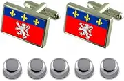 [Select Gifts] Shirt Dress Studs Lyon City France Flag Cufflinks