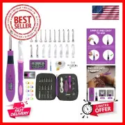 Light Up Crochet Hooks Set-18 Sizes Digital Crochet Hooks with Counter 2.0~14...