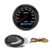 85MM GPS Speedometer Gauge with GPS Antenna 0-200KM/H Speed Odometer for Marine Car Boat Yacht Black