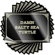 Bumper Sticker Damn Salty Sea Turtle Stickers Funny Sticker Car Stickers (Color : Colour, Size : 8X12CM)