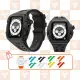 【Y24】Apple Watch 45mm 不鏽鋼防水保護殼 黑錶殼/黑錶帶