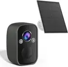 Wireless Solar Security Camera Outdoor with Siren Alarm&Spotlight, 5MP Battery-P
