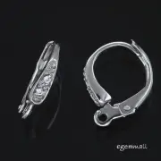 Sterling Silver CZ Lever Back Leverback Earring Hook Ear Wire Connector #97448