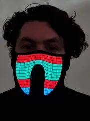 Colourful Wave Pattern Sound Activated Light Up Mask
