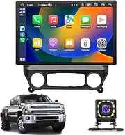 Android 10 Car Radio Stereo for Chevrolet Silverado 2014-2018, 13.3 inch Multifunctional Touch Screen Auto Navigation System Support CarPlay/GPS/WiFi/BT/FM + Backup Camera(Size:8+256 G)