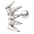 Cartilage Ear Barbell Tragus Daith Rook - Gem Crown - 16G