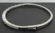sparkly hinged bangle, solid sterling silver, hallmarked. new. Box.