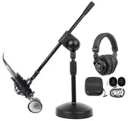 Rockville PC Gaming Streaming Twitch Bundle: RCM03 Microphone+Headphones+Stand