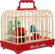 Vaguelly Electric Singing Chirping Bird Cage Sound Activated Interactive Jay for Realistic for Outdoor Play Home Decor Design for Nature Lovers