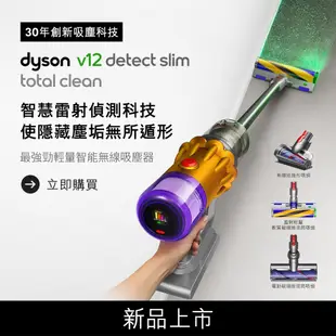 ＊錦達＊【登錄送副廠立架Dyson V12 SV20 Detect Slim Total Clean輕量智能無線吸塵器】