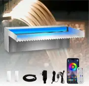 24＇RGB stainless steel tooth shaped remote control LED ponds waterfall light