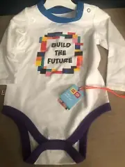 NWT Lego X Collection Target BUILD THE FUTURE Long sleeved Baby Bodysuit 18 M