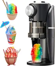 Shaved Ice Machine - Snow Cone Machine Equipped with Stainless Steel Blade Adjus