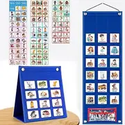 Visual Schedule for Kids Chore Chart, Morning Bedtime Routine Chart for Toddlers, Daily Schedule Board with 96 Cards for Home School Planner, Autism Learning Materials (Style A)