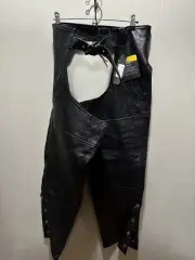 Street & Steel Heavy Duty Richmond Chaps Black Leather Men’s Size XL