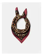 [Mimco] Leopard Square Scarf in Claret