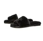 NIB Tory Burch Double T Shearling Fur Slipper Slide Black 7 7.5 8 8.5 9 9.5 10