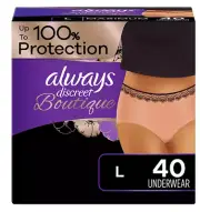 Always Discreet Boutique Incontinence Underwear, Maximum Absorbency, L (40 Ct)