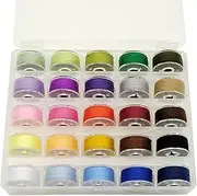 25Pcs Sewing Machine Bobbin Threads with Storage Case Box, Pre-Wound Bobbins Set for Brother/Babylock/Janome/Elna/Kenmore/Babylock/Singer Sewing Machine