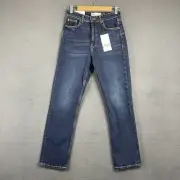 ZARA Jeans Womens Size 10 Deep Blue Dark Wash Denim Straight Contour Slim BNWT