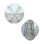WINTER SNOWFLAKE SNOWMAN SET OF 2 CONCHA CUTTER MEXICAN SWEET BREAD STAMP PR1880