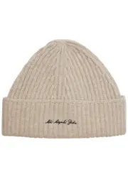 Mki Miyuki Zoku Logo-embroidered Wool-blend Beanie - Sand ONE SIZE