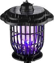 Solar Fly Zapper | 2 in 1 Light Trap - Light Attraction, Catcher Lamp with Ground Pole, Nighttime Protection for Courtyard Camping Outdoor Yard Garden Backyard Patio