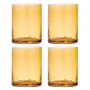 4pc Ladelle Flynn Glass Tumbler Water/Juice Cup Drinkware Glassware 10cm Amber