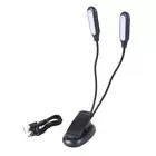 Clip LED Desk Lamp 2 Gooseneck Three Color USB Power Reading Light